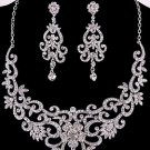 Rhinestone Necklace & Post Earrings Set