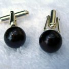 9-9.5mm Black Cultured Pearl Cuff Links Sterling Silver