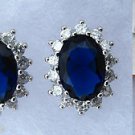 Royal Blue Sapphire & White Cubic Zirconia Ring, Earrings & Necklace Jewelry Set Royal Blue Sapphire & White Cubic Zirconia Ring, Earrings & Necklace Jewelry Set