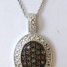 .30 CT Champagne Brown Diamond Sterling Silver Pendant - Oval Shape .30 CT Champagne Brown Diamond Sterling Silver Pendant - Oval Shape