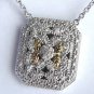 Vintage Inspired 14k & .925 Silver Diamond Necklace