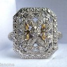 Vintage Inspired 14k & .925 Silver Diamond Ring Sz 6 Vintage Inspired 14k & .925 Silver Diamond Ring Sz 6