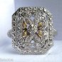Vintage Inspired 14k & .925 Silver Diamond Ring Sz 6