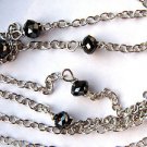 1.00 Carat Black Diamond Station Necklace Sterling Silver .925 18" Cable Chain 1.00 Carat Black Diamond Station Necklace Sterling Silver .925 18" Cable Chain