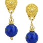 Lapis 22K/Sterling Silver Dangle Earrings