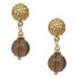 Smokey Quartz 22K/Sterling Silver Dangle Earrings