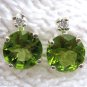 2.50ct Genuine Peridot & CZ Sterling Silver Earrings