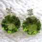 2.50ct Genuine Peridot & CZ Sterling Silver Earrings