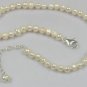 Cultured Freshwater White Seed Pearl & Sterling Silver 8"-10" Ankle Bracelet