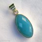 Blue Chalcedony Sterling Silver Pendant 1.5"