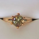 1.00 ct Andalusite 14K Solid Yellow Gold Ring Color Shift Green Gold Amber