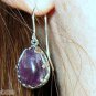 10 Carat Purple Amethyst Dangle Earrings with French Hook Sterling Silver .925
