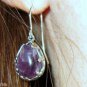 10 Carat Purple Amethyst Dangle Earrings with French Hook Sterling Silver .925
