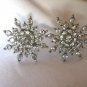 3/4" Crystal Stud Earrings Star Snowflake Shape Metal Disc Backings