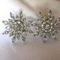 3/4" Crystal Stud Earrings Star Snowflake Shape Metal Disc Backings