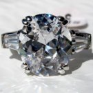 9+ Carat Clear Cubic Zirconia Engagement Ring Oval Shape Sterling Silver .925 9+ Carat Clear Cubic Zirconia Engagement Ring Oval Shape Sterling Silver .925