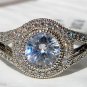 4+ Carat Clear Cubic Zirconia Engagement Ring Round Shape Sterling Silver .925