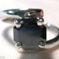1.57 CT Fancy Cut Black Synthetic Moissanite Engagement Ring Sterling Silver 925