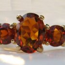 3-Stone Madeira Citrine 14k Yellow Gold Ring w/Appraisal, Gold,Amber, Sherry Red 3-Stone Madeira Citrine 14k Yellow Gold Ring w/Appraisal, Gold,Amber, Sherry Red