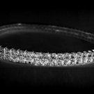 2-Row White Crystal Rhinestone Stretch Ankle Bracelet 9"-14" Sexy and Sparkly