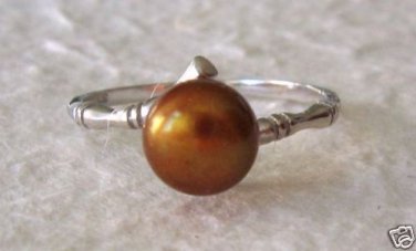 7.5-8M CULTURED CHOCOLATE PEARL RING STERLING SILVER