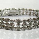3-Row 1.00 Ct Diamond Tennis Bracelet Sterling Silver .925 Marquise Design