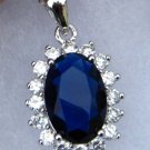 Royal Blue & White CZ Pendant