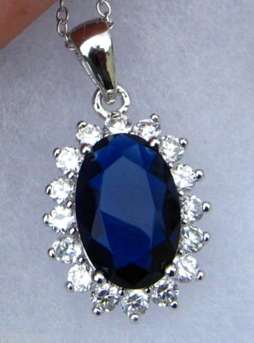 Royal Blue & White CZ Pendant