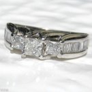1.00 Ct 3-Stone Princess Cut Diamond Ring 14k White Gold Engagement, Anniversary 1.00 Ct 3-Stone Princess Cut Diamond Ring 14k White Gold Engagement, Anniversary