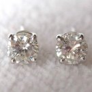 1/3 Ct Round Brilliant Cut 14K White Gold Diamond Stud Earrings 1/3 Ct Round Brilliant Cut 14K White Gold Diamond Stud Earrings