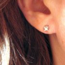 .17 Carat Single Princess Cut 14K White Gold Diamond Stud Earring