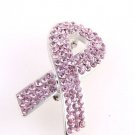 Rhinestone Breast Cancer Pink Ribbon Brooch Rhinestone Breast Cancer Pink Ribbon Brooch