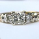 1/2 Carat 14k Two-Tone Gold Princess Cut Diamond Ring Solitaire with Accents 1/2 Carat 14k Two-Tone Gold Princess Cut Diamond Ring Solitaire with Accents