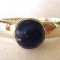 Deep Blue Lapis .925 Sterling Silver Ring Round Shape Cabochon Cut Bezel Set