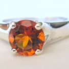 1.20 Ct Round Madeira Citrine Gemstone Ring Sterling Silver .925 Solitaire