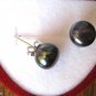 8-9mm Black Freshwater Pearl Stud Earrings Sterling Silver .925