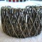 Metal Cuff Bracelet Acrylic Glass Beads Gun Metal Gray Tones