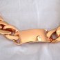 Chunky Fashion ID Necklace Choker Goldtone or Rose Goldtone 16-17.5" Long