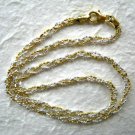 24" Italian Sterling Silver & 14k Gold Braided Chain Necklace