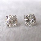 1/2 Carat Round Brilliant Cut 14K White Gold Diamond Stud Earrings Classic 1/2 Carat Round Brilliant Cut 14K White Gold Diamond Stud Earrings Classic