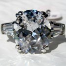 5 Carat Cubic Zirconia Engagement Ring Oval w/Baguettes Sterling Silver .925 5 Carat Cubic Zirconia Engagement Ring Oval w/Baguettes Sterling Silver .925