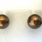 14k Yellow Gold Chocolate Brown Color Tahitian Pearl Earrings Studs 9mm 14k Yellow Gold Chocolate Brown Color Tahitian Pearl Earrings Studs 9mm
