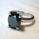 2.31 CT Oval Black Synthetic Moissanite Engagement Ring Sterling Silver .925 Sz7 2.31 CT Oval Black Synthetic Moissanite Engagement Ring Sterling Silver .925 Sz7