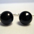 10mm Black Cultured Pearl Cuff Links - Sterling Silver .925 Chain Handmade New 10mm Black Cultured Pearl Cuff Links - Sterling Silver .925 Chain Handmade New
