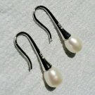 White Pearl Earrings Dangle In Sterling Silver .925 Oval Rice Shape .75" Long White Pearl Earrings Dangle In Sterling Silver .925 Oval Rice Shape .75" Long
