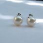 Sterling Silver Cufflinks with White or Black Round Freshwater Pearls 9-9.5mm
