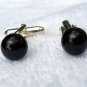 Sterling Silver Cufflinks with White or Black Round Freshwater Pearls 9-9.5mm