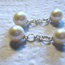 White Freshwater Pearl Cufflinks Sterling Silver Front Back Style 7-8mm & 8-9mm White Freshwater Pearl Cufflinks Sterling Silver Front Back Style 7-8mm & 8-9mm