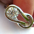 2.10 Ct White Cubic Zirconia CZ Sterling Silver Love Knot Ring Round Brilliant 2.10 Ct White Cubic Zirconia CZ Sterling Silver Love Knot Ring Round Brilliant