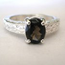 1.25 Ct Smokey Brown Quartz Ring Sterling Silver .925 Oval Cut 1.25 Ct Smokey Brown Quartz Ring Sterling Silver .925 Oval Cut